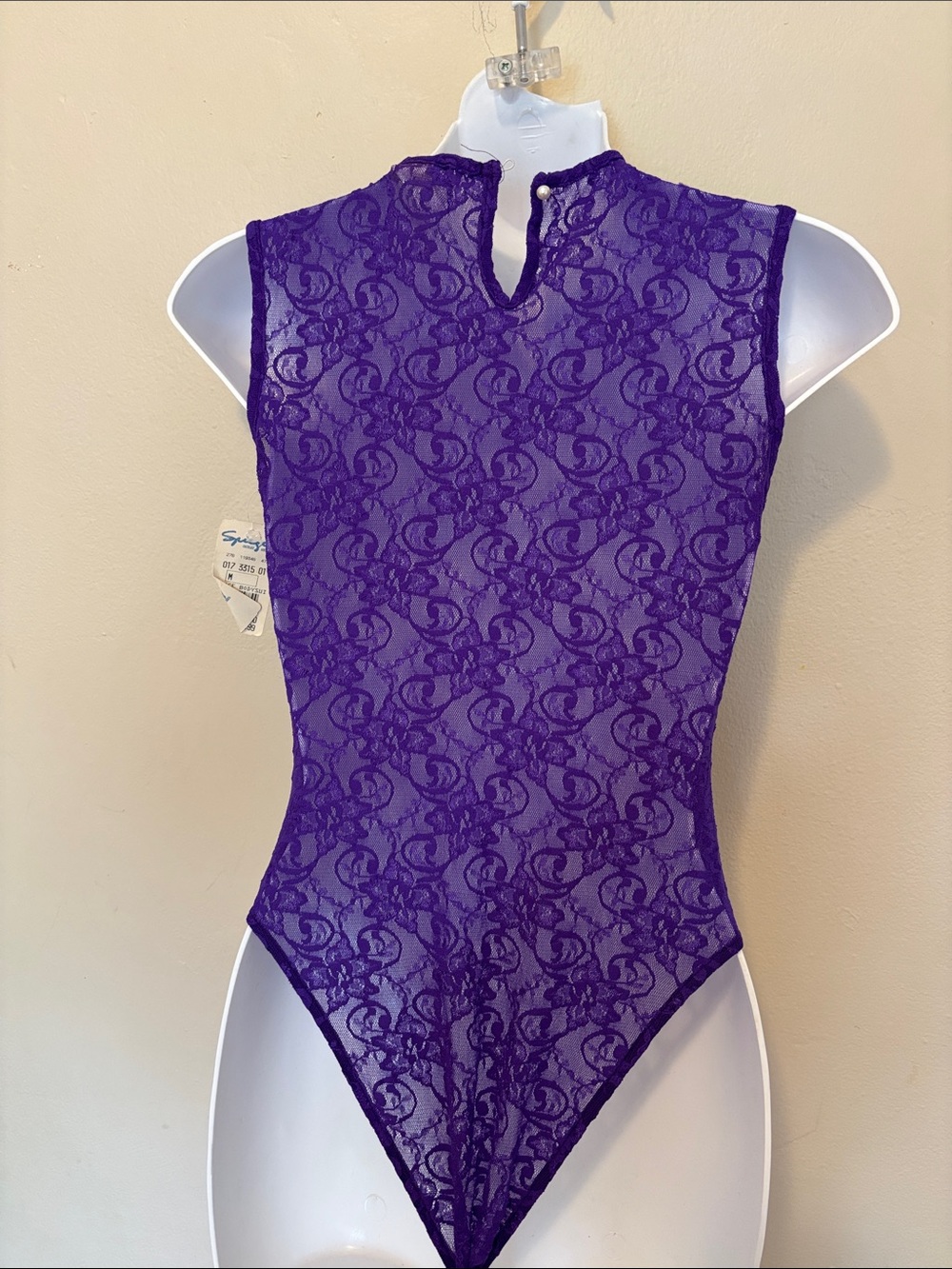 Spiegel Purple Lace Sleeveless Bodysuit - Picture 3 of 5